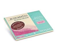Honsell Fabriano Artistico Acquarello Watercolour, bianco naturale satinato, 23 x 30,5 cm, 20 fogli da 300 g/m², cartoncino per acquerello di alta qualità, blocco 4 lati, vegano (19002330)