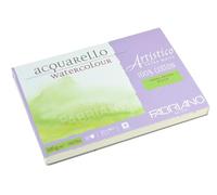 Honsell Fabriano Artistico Acquarello Watercolour, Extra Bianco, Grana Grossa, 12,5 x 18 cm, 25 Fogli da 300 g/m², Carta per acquerelli di Alta qualità, Blocco incollato su 4 Lati
