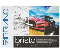 Honsell Fabriano Bristol 19002942 - Cuscinetto DIN A3, 250 g/m², superficie ultra liscia, molto resistente alla cancellazione, ideale per illustrazioni, grafiche e design
