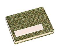 Honsell Leporello-Blocco da Disegno, 22 Fogli = 44 Pagine in cartoncino Cinese Naturale, 25 x 17 cm, 300 g/m², Copertina in Tessuto Broccato Oliva, Cartone, Verde/Bianco