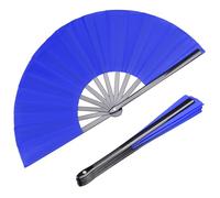 HONSHEN Confezione da 2 ventagli pieghevoli grandi, blu, per kung fu tai chi, in tessuto di nylon, per uomini e donne, per esibizioni, danza, decorazioni, festival, regalo (ventaglio pieghevole blu