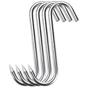 HONSHEN Ganci resistenti per carne, 12 mm, in acciaio inox, 25,4 cm, per lavorazione della carne, confezione da 4