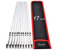HONSHEN - Spiedini in acciaio inox per Kabob, 37 cm, con borsa per barbecue, spiedini in metallo per grigliare carne, pollo, gamberetti, verdure, confezione da 10 pezzi