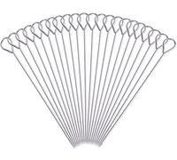 HONSHEN - Spiedini in metallo Kabob da 20,3 cm, riutilizzabili, in acciaio inox, per grigliare kebob, carne, pollo, verdure, antipasto, confezione da 30 (spiedini da 20,3 cm 30 P)