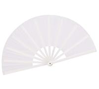 HONSHEN Ventaglio cinese pieghevole con panno di nylon, 33 cm, colore: bianco