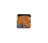 Honsny 2 catene per il corpo da 63 a 100 cm, placcata in oro 18 carati, minimalista, con perle, dorate, a strati, sexy, per bikini, gioielli per la vita da donna, L(37-43INCH), Ottone, Nessuna pietra