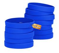 HONTIUS 12Pezzi Braccialetti In Gomma, Braccialetti In Silicone, Vuoto Elastici di Gomma per Uomo Donna Scuola Insegnante Squadra Festa Blu