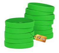 HONTIUS 12Pezzi Braccialetti In Gomma, Braccialetti In Silicone, Vuoto Elastici di Gomma per Uomo Donna Scuola Insegnante Squadra Festa Verde