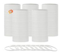 HONTIUS 50 Pezzi Braccialetti In Silicone, 0.24'' 6 mm di larghezza super stretto Braccialetti In Gomma, Vuoto Elastici di Gomma per per Adulti Uomo Donna Scuola Festa Fitness Corsa Sport Bianco
