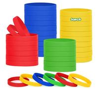 HONTIUS 50 Pezzi Braccialetti In Silicone, 7'' Braccialetti In Gomma, Vuoto Elastici di Gomma per per Adulti Uomo Donna Scuola Insegnante Squadra Festa Fitness Corsa Sport Multi