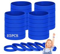 HONTIUS 6.3'' Braccialetti In Gomma, 25 Pezzi Braccialetti In Silicone, Blu Vuoto Elastici di Gomma per Uomo Donna Scuola Insegnante Squadra Festa (Adatto per 3-7 Anni)