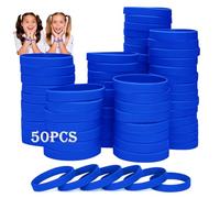 HONTIUS 7'' Braccialetti In Gomma, 50 Pezzi Braccialetti In Silicone, Blu Vuoto Elastici di Gomma per Uomo Donna Scuola Insegnante Squadra Festa 8~12 di età