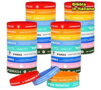 HONTIUS 8'' Braccialetti In Gomma Bibbia, 18 Pezzi Braccialetti In Silicone con Versi Biblici, Vuoto Elastici d'ispirazione Religiosi di Gomma per Scuola Insegnante Squadra Festa Natale Pasqua B