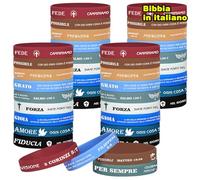 HONTIUS 8'' Braccialetti In Gomma Bibbia, 18 Pezzi Braccialetti In Silicone con Versi Biblici, Vuoto Elastici d'ispirazione Religiosi di Gomma per Scuola Insegnante Squadra Festa Natale Pasqua A