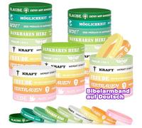 HONTIUS Braccialetti in silicone ispiratori della Bibbia, Bible Religiosa Gesù Motivante Braccialetto in gomma Bracciali in silicone per uomini e donne regali cristiani, 72 Stück