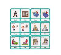 HONTOUSIP 28 PCS Irregular Verbs Cards- Learning Picture & Word Card Flashcards(English Word Learning Card & Pocket Size Flash Card for Children And Preschool),4.33x3.15in