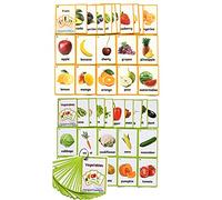 HONTOUSIP - Cartoline flash per frutta e verdura per bambini e bambini, per imparare carte tascabili, per asilo/insegnante/autismo terapisti strumenti