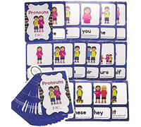 HONTOUSIP Flashcard per pronomi personali grammaticali inglesi, carte tascabili per apprendimento, perfette per pre-K/insegnante/terapisti dell'autismo