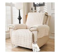 HonunG Copripoltrona 1 2 3 posti con Braccioli,Copridivano Flanella per Poltrona Relax Reclinabile Elettrica Reversibile Copri Divano Antiscivolo Antimacchia AntiGraffio (Beige,2 Posti)