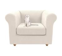 HonunGron Copridivano 1 2 3 Posti con Braccioli, Copridivani Chesterfield Elasticizzato con Copriseduta Divano Separati, Copri Divano per Divano Curvo Montato Vintage (Bianco,1 Posto)