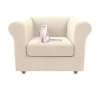 HonunGron Copridivano 1 2 3 Posti con Braccioli, Copridivani Chesterfield Elasticizzato con Copriseduta Divano Separati, Copri Divano per Divano Curvo Montato Vintage (Beige,1 Posto)