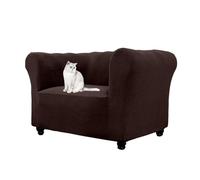 HonunGron Copridivano Chesterfield Elasticizzato in Jacquard, Copri Divano 1 2 3 Posti con Braccioli per Soggiorno, Antiscivolo, Morbido, Protezione per Mobili e Divani Curvi (Marrone,1 Posto)