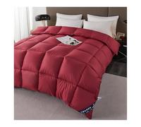 HonunGron Piumone Matrimoniale, Piumino Singolo, Piumino in Piuma e Piumino D'Oca, Riempito di Piuma e Piumino D'Oca dalle Alte Latitudini, Lavabile in Lavatrice (Rosso,220x240cm(5kg))