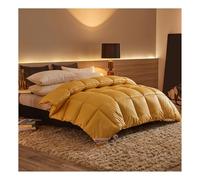 HonunGron Trapunta Invernale, Piumone Invernale Matrimoniale in Piuma d’Oca 780 gr/mq, Piumone Matrimoniale 4 Stagioni, Piumino Caldo per la Casa e l'hotel (Giallo,220x240cm(5kg))