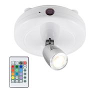 HONWELL Faretto LED wireless a 12 colori che cambiano, luce a disco a batteria con telecomando, luce d'accento a parete con testa della lampada regolabile per esposizione nell'armadio