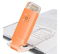 HONWELL Lampada da Lettura, Luce per Lettura Libri a Letto Lampada Clip Ricaricabile, 3 livelli di luminosità Luce Libro USB Ricaricabile per di Notte, E-Reader, Bambino, Studio, Letto, Arancia