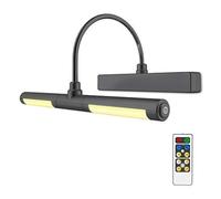 HONWELL Lampada per Quadri,Luci Specchio con Telecomando,Luci a Pittura Parete Alimentate con Batterie AA con Braccio Oscillante a 180° e Dimmer di Luminosità per Interni Quadri，Nero