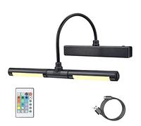 HONWELL Lampada per quadri wireless ricaricabile con 12 colori che cambiano, applique da parete a LED con telecomando, lampada display a LED da 13 pollici con testa girevole per Quadri da Pittura,Nero