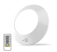HONWELL Plafoniera con sensore di movimento wireless, luce LED con telecomando RF con luce bianca calda e bianca, illuminazione notturna 250LM per corridoi, cucine, camere da letto, armadi