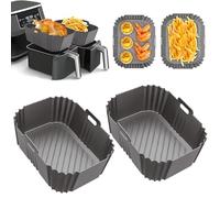 HONYAO Accessori Friggitrice ad Aria per Ninja Foodi Max Dual Zone, 2 pezzi Silicone Air fryer Teglia Accessori Compatibile con Ninja AF300EU AF400EU e Altri Doppia Zona 7,6 L-10 L Airfryer