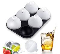 HONYAO® Ghiaccio Stampo - Cubetti Ghiaccio Silicone 5CM Rotondo Sfera con Coperchio, Senza BPA Forma Ghiaccio Grande per Whisky Cocktail