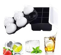HONYAO® Ghiaccio Stampo Silicone con Coperchio, 5CM Cubetti Ghiaccio Sfera Cubo, Senza BPA Forma Ghiaccio Grande per Whisky Cocktail