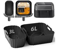HONYAO Teglie in Silicone per Friggitrice ad Aria per Philips Airfryer Dual Basket 3000 Series 9L NA350/00, 2 Pezzi Accessori Friggitrice ad Aria senza BPA per Philips Airfryer 5000 Series NA550/00