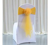 hOnYbmq Fiori per sedie, 50pcs Organza Chair Sashes Elastic Chair Back Flower Bow Tie Wedding Chair Knot