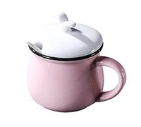 hOnYbmq Zuccheriera in ceramica, European Solid Color Sugar Bowl With Lid, Cute Storage Jar,For Coffee Bar, Restaurant(Pink,White lid)