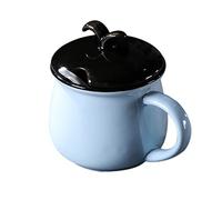 hOnYbmq Zuccheriera in ceramica, European Solid Color Sugar Bowl With Lid, Cute Storage Jar,For Coffee Bar, Restaurant(Light Blue,Black lid)