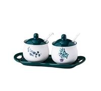 hOnYbmq Zuccheriera in ceramica, Sugar Storage Jar, Sugar Container Spice Jar, Sugar Salt Pot Seasoning Canister(2 Set of C)
