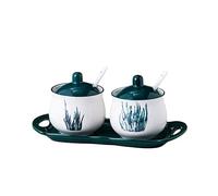 hOnYbmq Zuccheriera in ceramica, Sugar Storage Jar, Sugar Container Spice Jar, Sugar Salt Pot Seasoning Canister(3 Set of C)