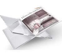 Honygebia Leggio per Libri in Acrilico Trasparente - Porta Libri in Acrilico a Croce, Supporto per Libri Aperto per Esposizione e la Lettura, Adatto per Arte, Bibbia, Libro di Cucina, Riviste