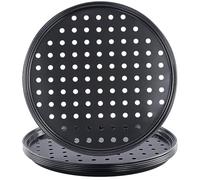 HONYUET 6 teglie per pizza antiaderenti da 25,4 cm con fori, teglie rotonde per pizza perforate per forno