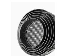 HONYUET Set di 3 stampi con chiusura a prova di perdite, 28/24/20 cm, rotondi, antiaderenti, in acciaio al carbonio nero, con chiusura a prova di perdite, per cottura e torte di compleanno