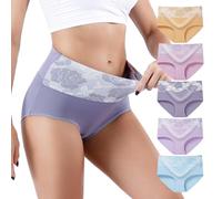 Honzadar, Biancheria Intima da Donna a Vita Alta, Slip per Il Controllo della Pancia, Mutandine Postpartum, Copertura Completa (Normale e Taglie Forti), Multicolore D-5pack, 3X-Large Plus