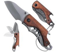 HONZIN Coltello tascabile Coltello pieghevole Manico in legno Mini Multitool 3-i