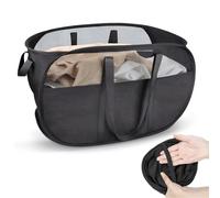 HONZUEN Cesto Portabiancheria,Cesto Biancheria Sporca Grande 70L,Cesta Panni Sporchi Salvaspazio per Bagno Camera, Pieghevole Cestino Bucato Pop-Up in Rete con Manici, Porta Panni Sporchi, Nero