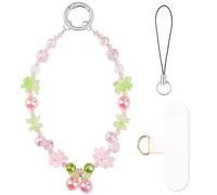 HONZUEN Cordino per Cellulare con Perline, Laccetto per Cellulare da Polso, Laccio Telefono con Perle Cristallo, Accessori per Cellulari Charm per Borsa e Chiavi, Solstizio d’Estate