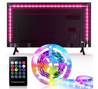 Hoobabuy Striscia LED 2M (4 x 50 cm) per TV 40-60 Pollici, Retroilluminazione USB RGB Con Telecomando, 4 Modalità Musicali, 8 Colori Cangianti